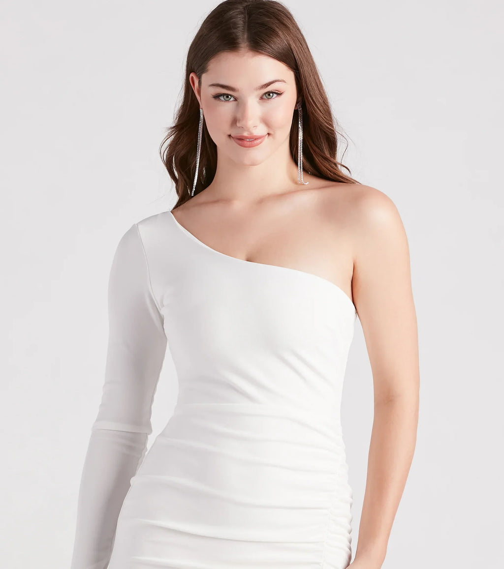 Totally Chic One-Shoulder Mini Dress